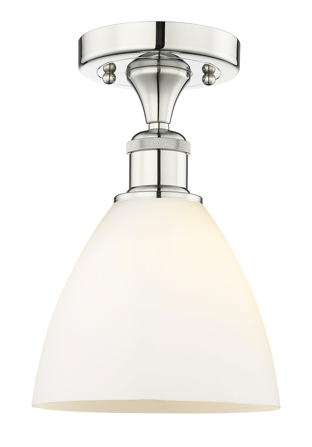 Innovations Lighting Bristol 7.5" Semi-Flush Mount - Polished Nickel Ceiling Semi Flush Mounts Innovations Lighting Matte White ; Glass Type: White  