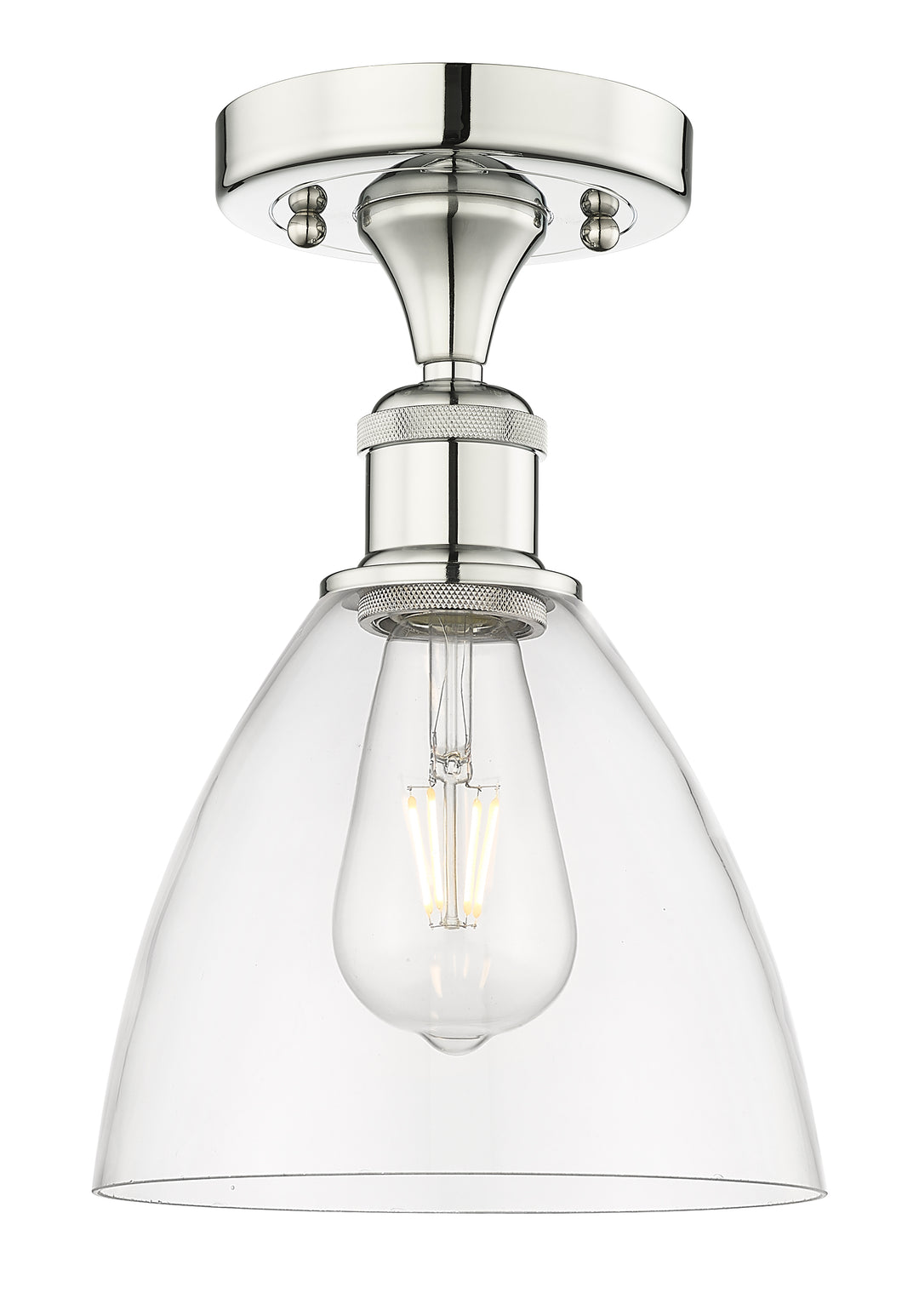 Innovations Lighting Bristol 7.5" Semi-Flush Mount - Polished Nickel Ceiling Semi Flush Mounts Innovations Lighting Clear ; Glass Type: Clear  