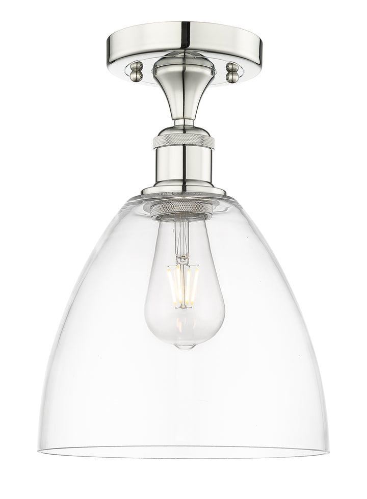 Innovations Lighting Bristol 9" Semi-Flush Mount - Polished Nickel Ceiling Semi Flush Mounts Innovations Lighting Clear ; Glass Type: Clear  