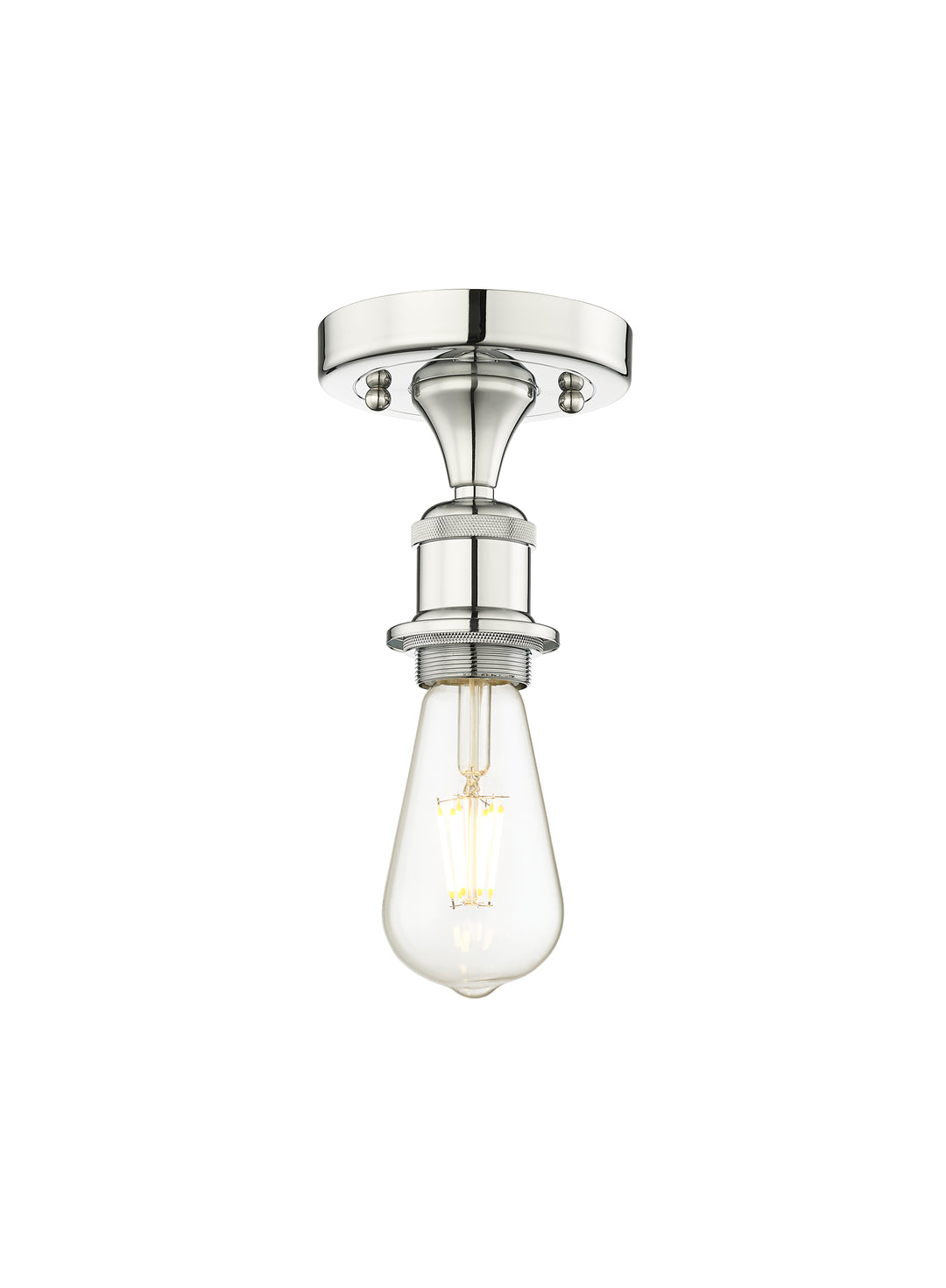 Innovations Lighting Bare Bulb Semi-Flush Mount - Polished Nickel Ceiling Semi Flush Mounts Innovations Lighting Default Title  