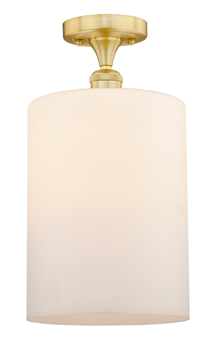 Innovations Lighting Cobbleskill 9" Semi-Flush Mount - Satin Gold Ceiling Semi Flush Mounts Innovations Lighting Matte White ; Glass Type: White; Water  