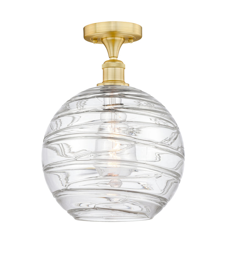 Innovations Lighting Athens Deco Swirl 12" Semi-Flush Mount - Satin Gold Ceiling Semi Flush Mounts Innovations Lighting Clear Deco Swirl ; Glass Type: Transparent  