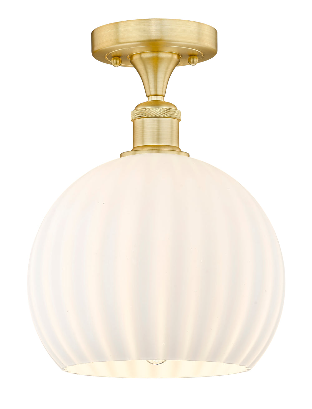 Innovations Lighting White Venetian 10" Semi-Flush Mount - Satin Gold