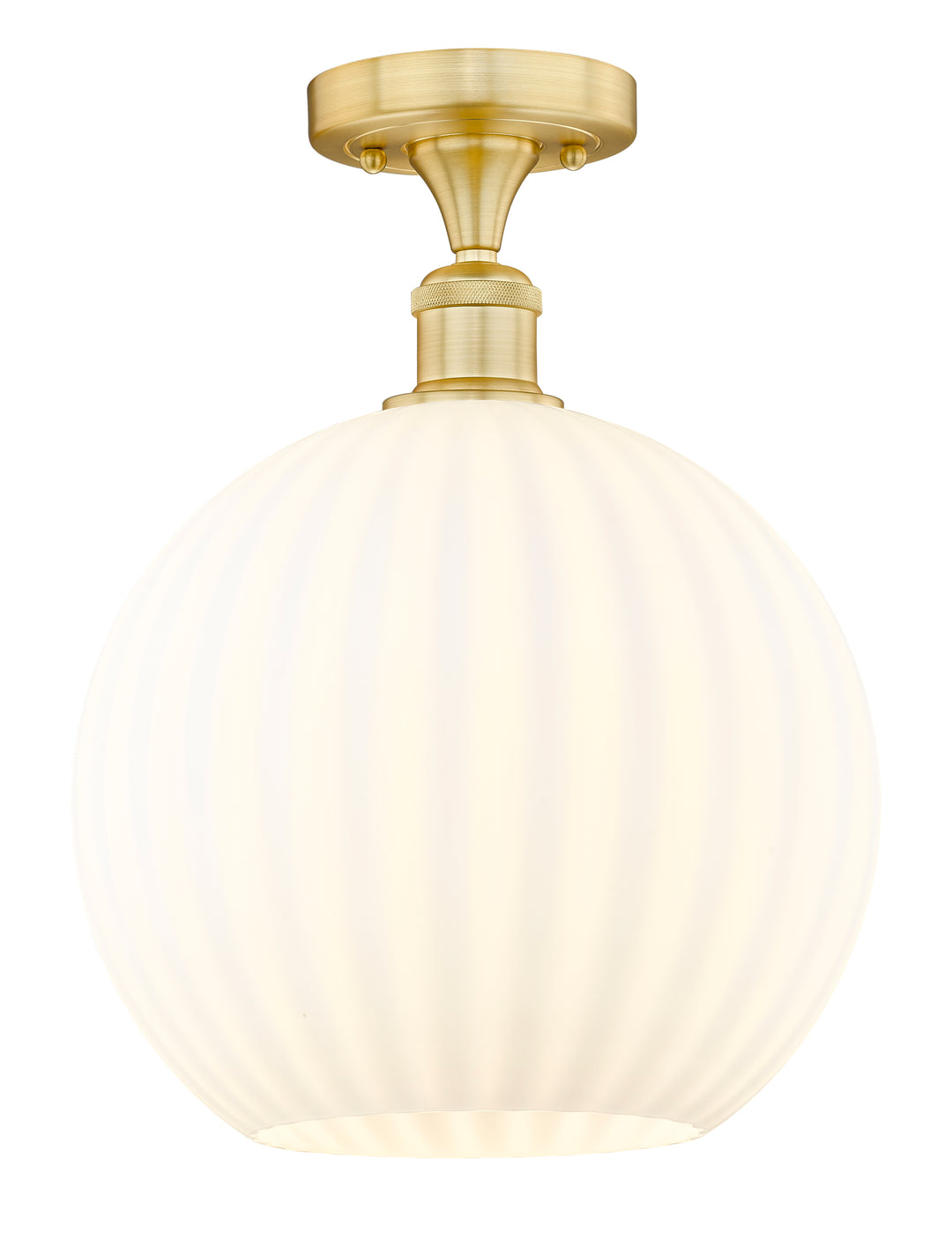 Innovations Lighting White Venetian 12" Semi-Flush Mount - Satin Gold