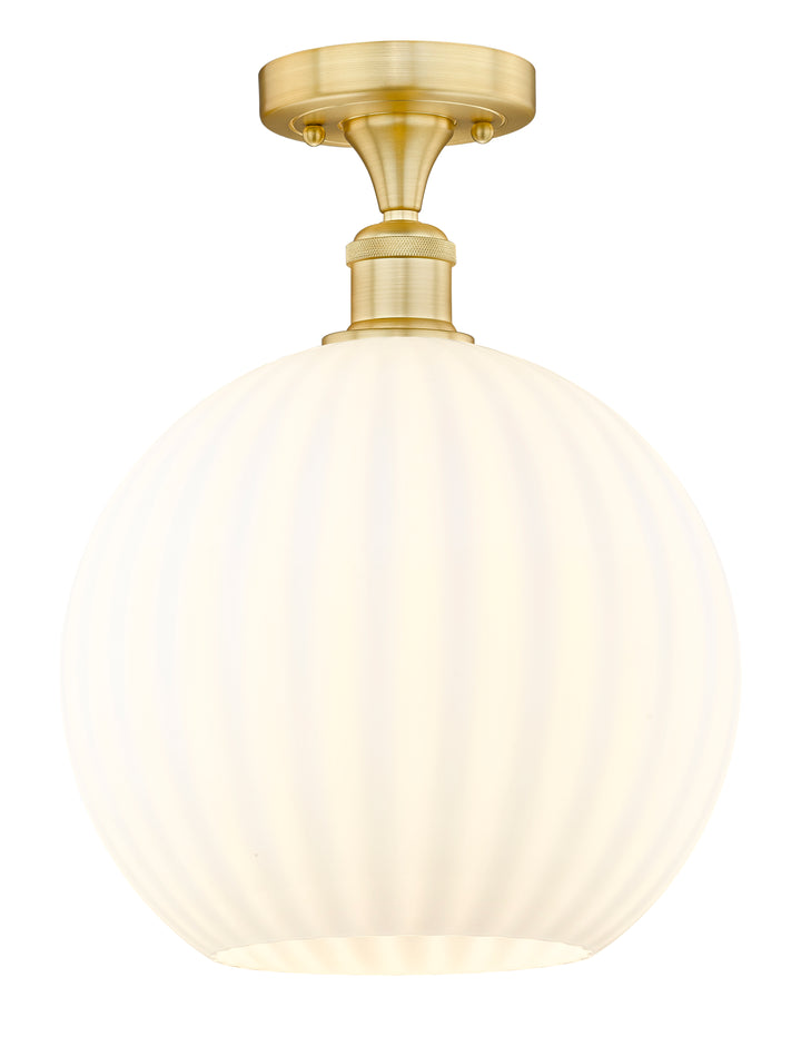 Innovations Lighting White Venetian 12" Semi-Flush Mount - Satin Gold