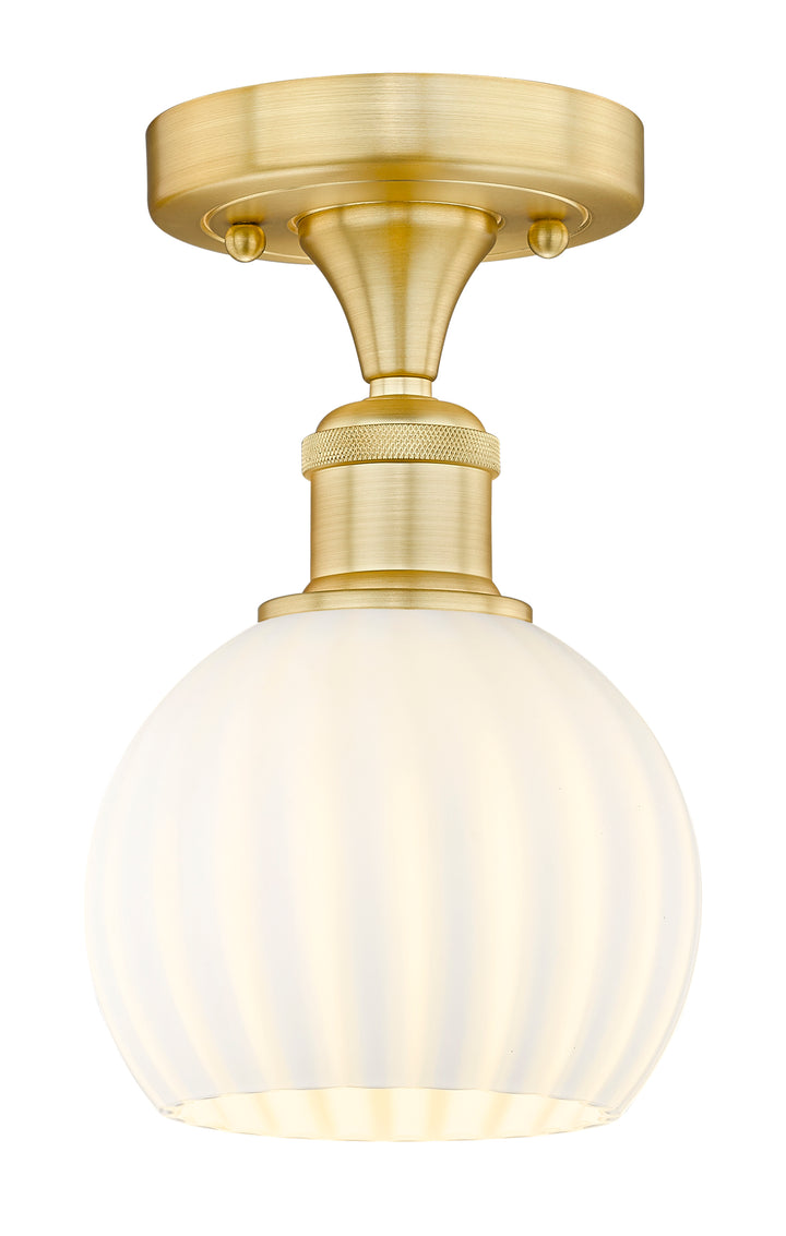 Innovations Lighting White Venetian 6" Semi-Flush Mount - Satin Gold