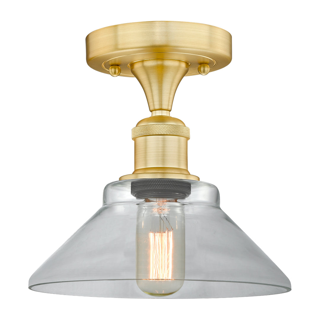 Innovations Lighting Orwell 9" Flush Mount - Satin Gold Ceiling Flush Mounts Innovations Lighting Clear ; Glass Type: Clear  