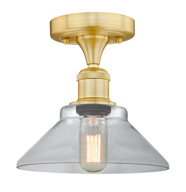 Innovations Lighting Orwell 9" Flush Mount - Satin Gold Ceiling Flush Mounts Innovations Lighting Clear ; Glass Type: Clear  