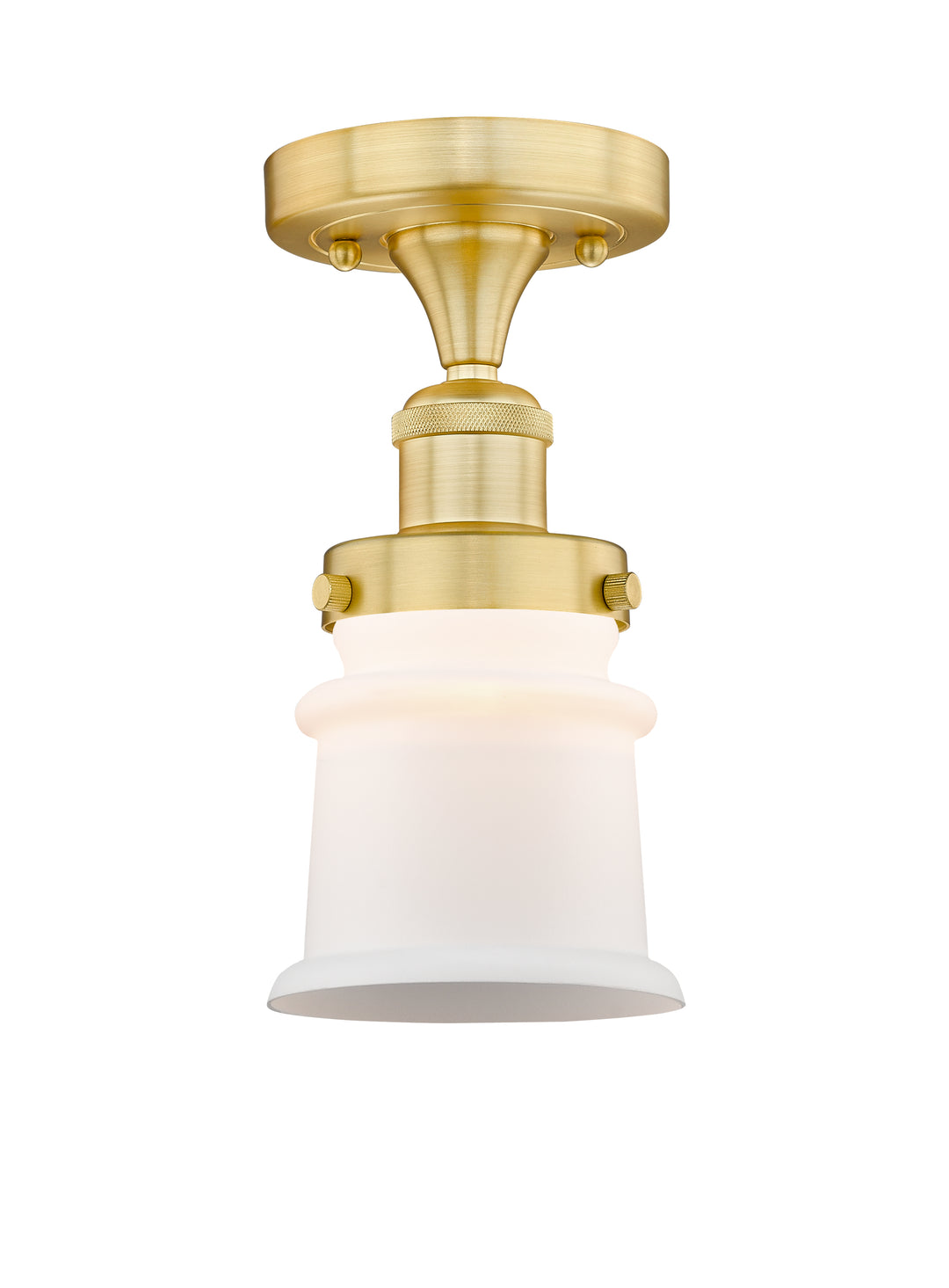 Innovations Lighting Canton 5" Semi-Flush Mount - Satin Gold Ceiling Semi Flush Mounts Innovations Lighting Matte White ; Glass Type: Frosted  