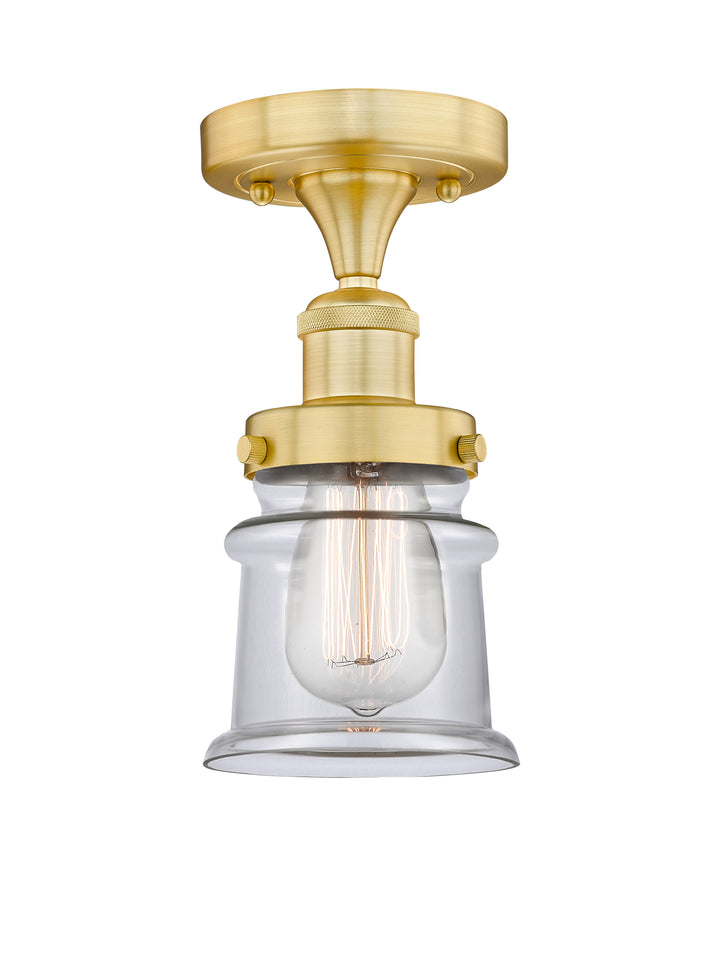 Innovations Lighting Canton 5" Semi-Flush Mount - Satin Gold Ceiling Semi Flush Mounts Innovations Lighting Clear ; Glass Type: Transparent  