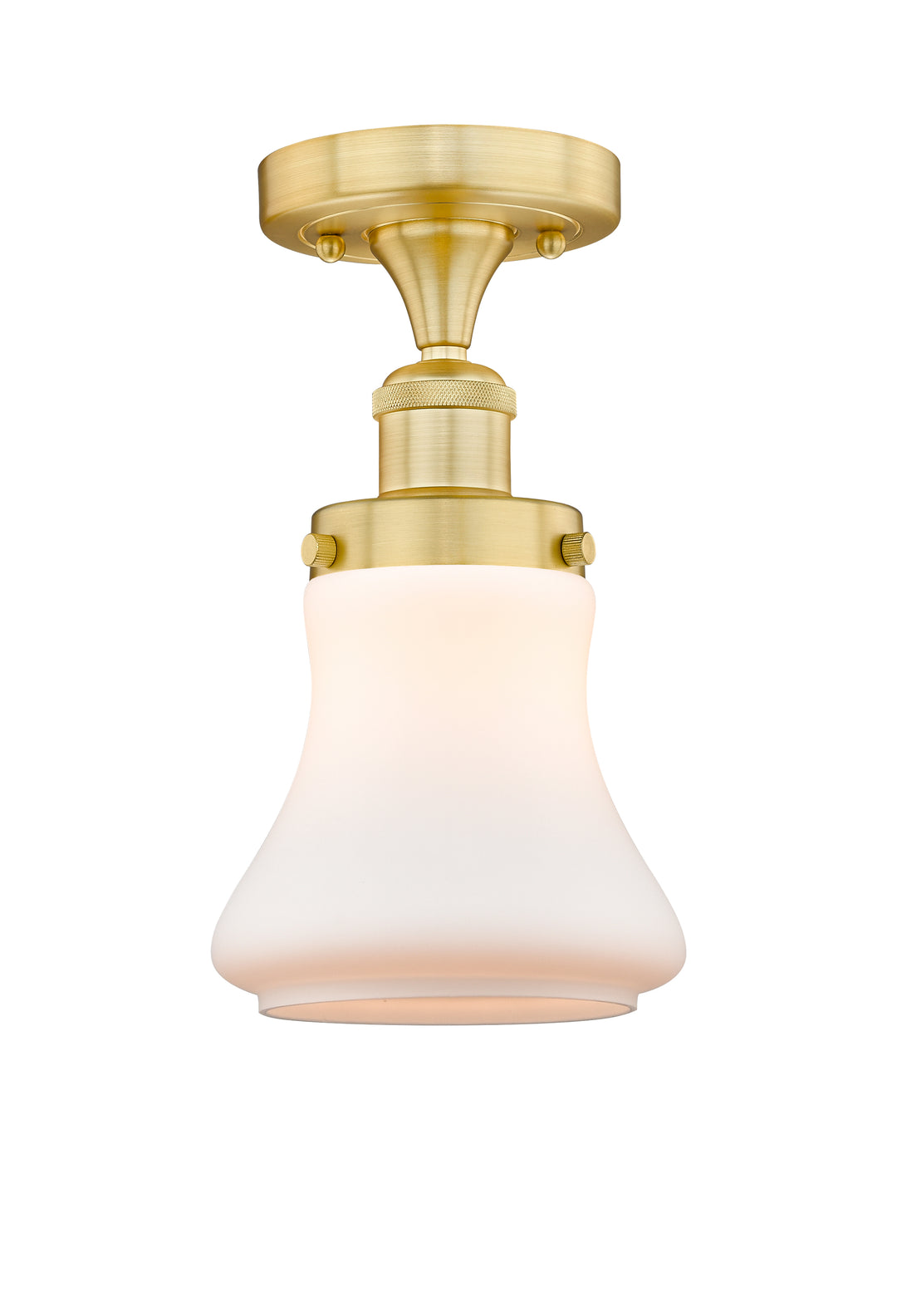 Innovations Lighting Bellmont 6" Semi-Flush Mount - Satin Gold Ceiling Semi Flush Mounts Innovations Lighting Matte White ; Glass Type: Frosted  