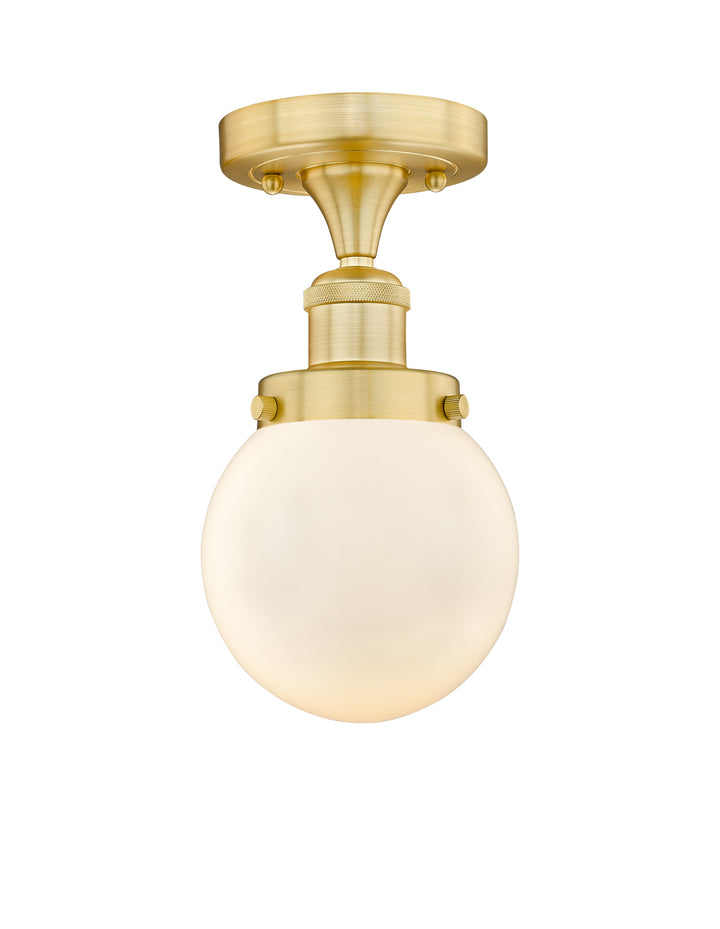 Innovations Lighting Beacon 6" Semi-Flush Mount - Satin Gold Ceiling Semi Flush Mounts Innovations Lighting Matte White ; Glass Type: Frosted  