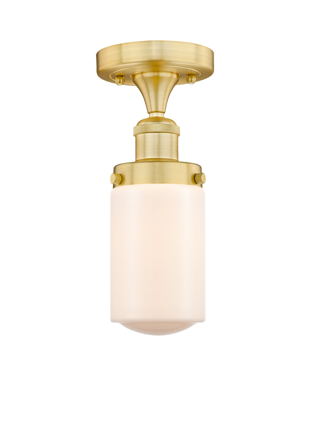 Innovations Lighting Dover 4.5" Semi-Flush Mount - Satin Gold Ceiling Semi Flush Mounts Innovations Lighting Matte White ; Glass Type: Frosted  