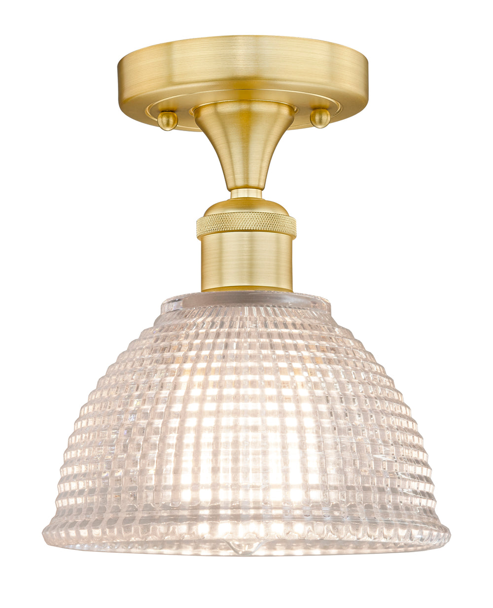 Innovations Lighting Arietta 8" Flush Mount - Satin Gold Ceiling Flush Mounts Innovations Lighting Clear ; Glass Type: Transparent  