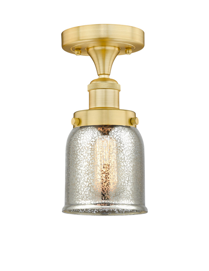 Innovations Lighting Bell 5" Semi-Flush Mount - Satin Gold Ceiling Semi Flush Mounts Innovations Lighting Silver Plated Mercury ; Glass Type: Mercury  