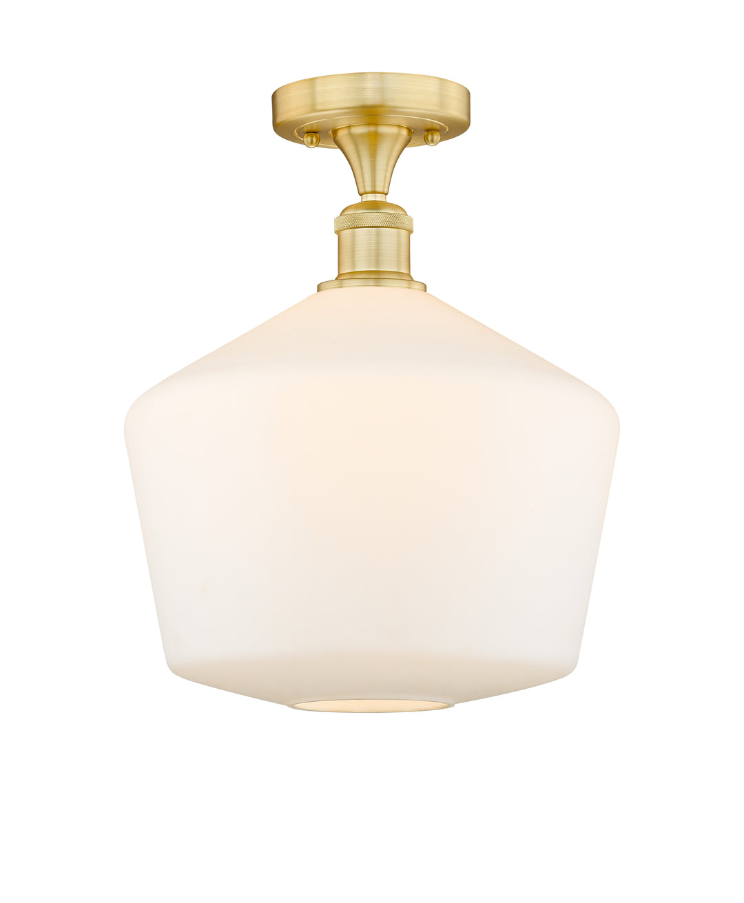 Innovations Lighting Cindyrella 12" Semi-Flush Mount - Satin Gold Ceiling Semi Flush Mounts Innovations Lighting Cased Matte White ; Glass Type: White  