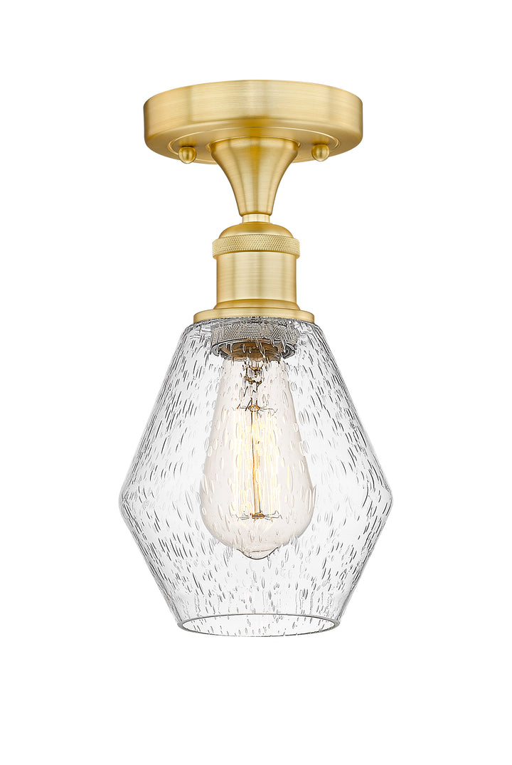 Innovations Lighting Cindyrella 6" Semi-Flush Mount - Satin Gold Ceiling Semi Flush Mounts Innovations Lighting Seedy ; Glass Type: Seeded  