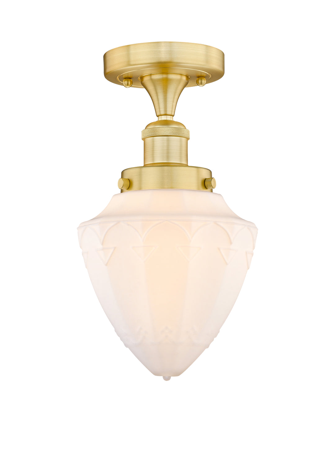 Innovations Lighting Bullet 7" Semi-Flush Mount - Satin Gold Ceiling Semi Flush Mounts Innovations Lighting Matte White ; Glass Type: Frosted  