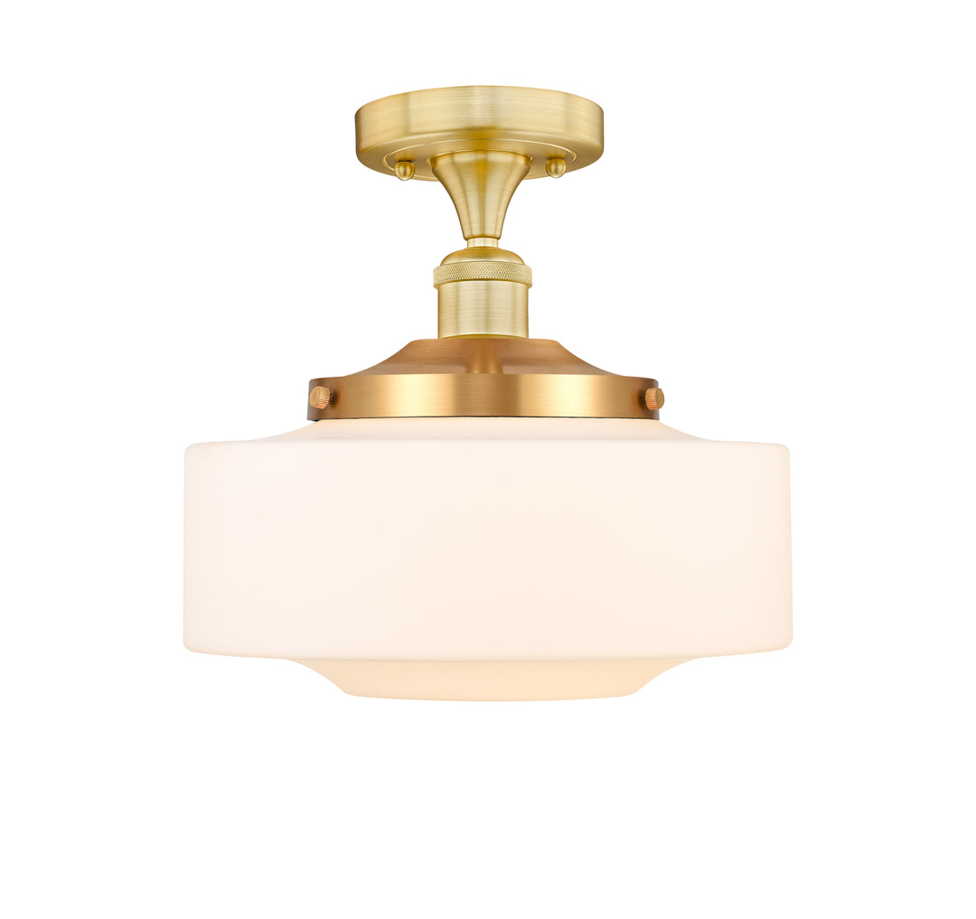 Innovations Lighting Bridgeton 12" Semi-Flush Mount - Satin Gold Ceiling Semi Flush Mounts Innovations Lighting Matte White ; Glass Type: Frosted  