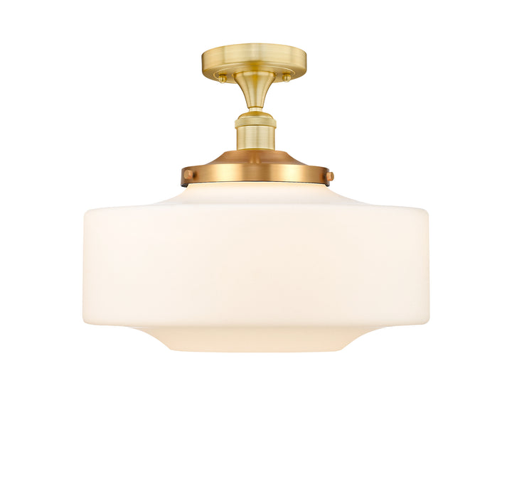 Innovations Lighting Bridgeton 16" Semi-Flush Mount - Satin Gold Ceiling Semi Flush Mounts Innovations Lighting Matte White ; Glass Type: Frosted  