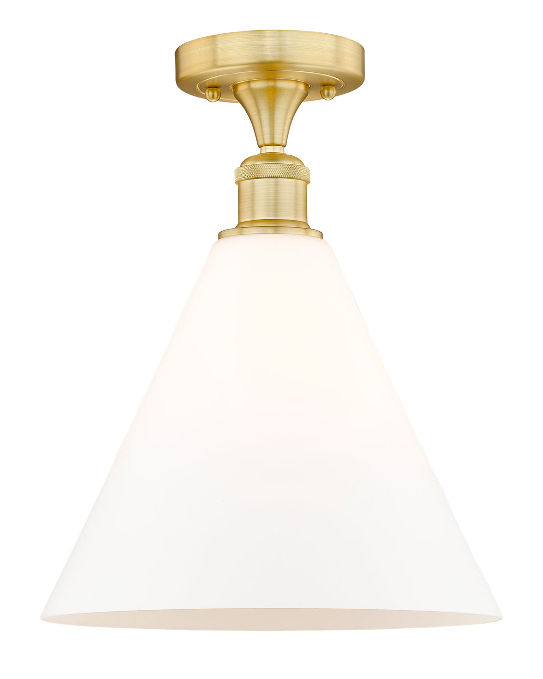 Innovations Lighting Berkshire Glass 12" Semi-Flush Mount - Satin Gold Ceiling Semi Flush Mounts Innovations Lighting Matte White ; Glass Type: White  