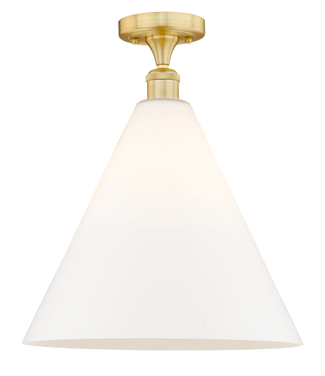 Innovations Lighting Berkshire Glass 16" Semi-Flush Mount - Satin Gold Ceiling Semi Flush Mounts Innovations Lighting Matte White ; Glass Type: White  