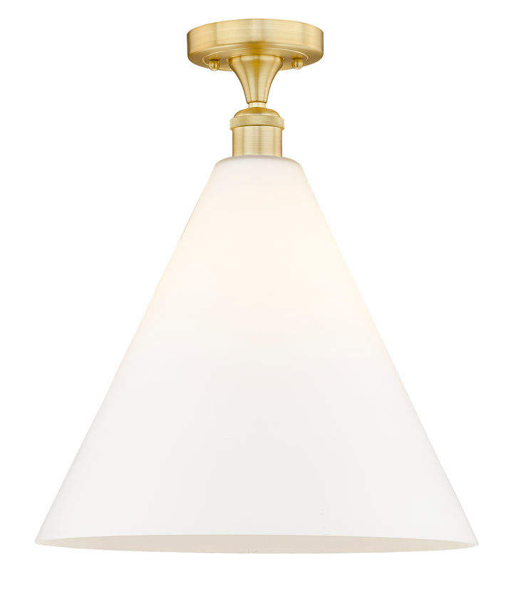 Innovations Lighting Berkshire Glass 16" Semi-Flush Mount - Satin Gold Ceiling Semi Flush Mounts Innovations Lighting Matte White ; Glass Type: White  