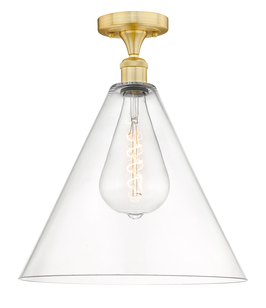 Innovations Lighting Berkshire Glass 16" Semi-Flush Mount - Satin Gold Ceiling Semi Flush Mounts Innovations Lighting Clear ; Glass Type: Clear  