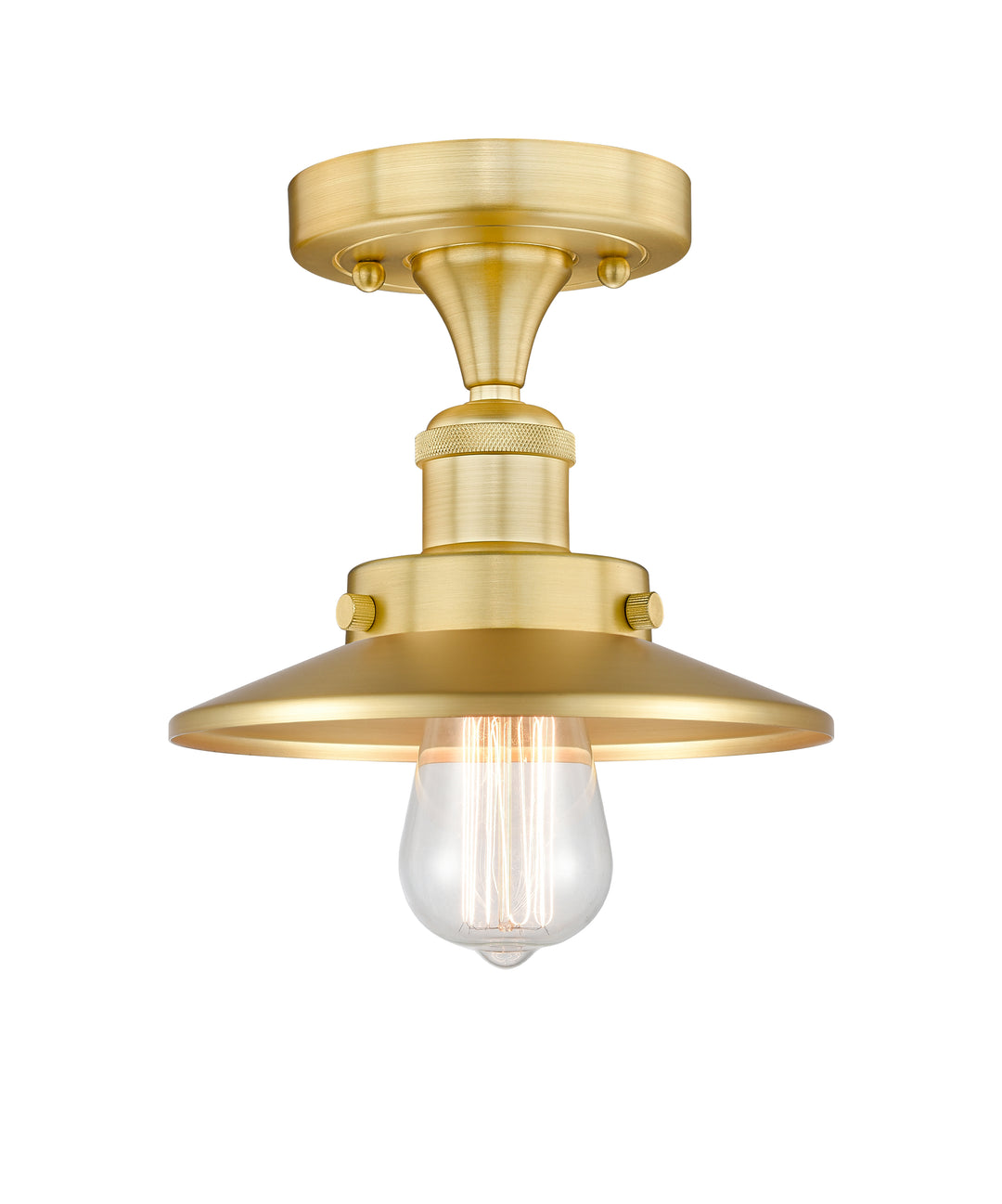 Innovations Lighting Railroad 8" Semi-Flush Mount - Satin Gold Ceiling Semi Flush Mounts Innovations Lighting Default Title  