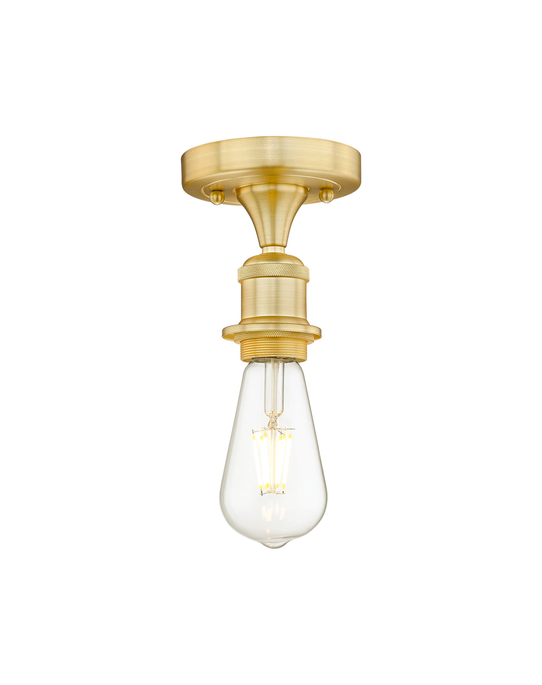 Innovations Lighting Bare Bulb Semi-Flush Mount - Satin Gold Ceiling Semi Flush Mounts Innovations Lighting Default Title  