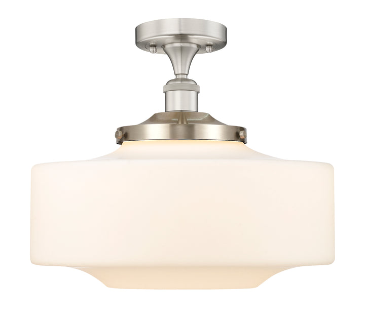 Innovations Lighting Bridgeton 16" Semi-Flush Mount - Brushed Satin Nickel Ceiling Semi Flush Mounts Innovations Lighting Matte White ; Glass Type: Frosted  