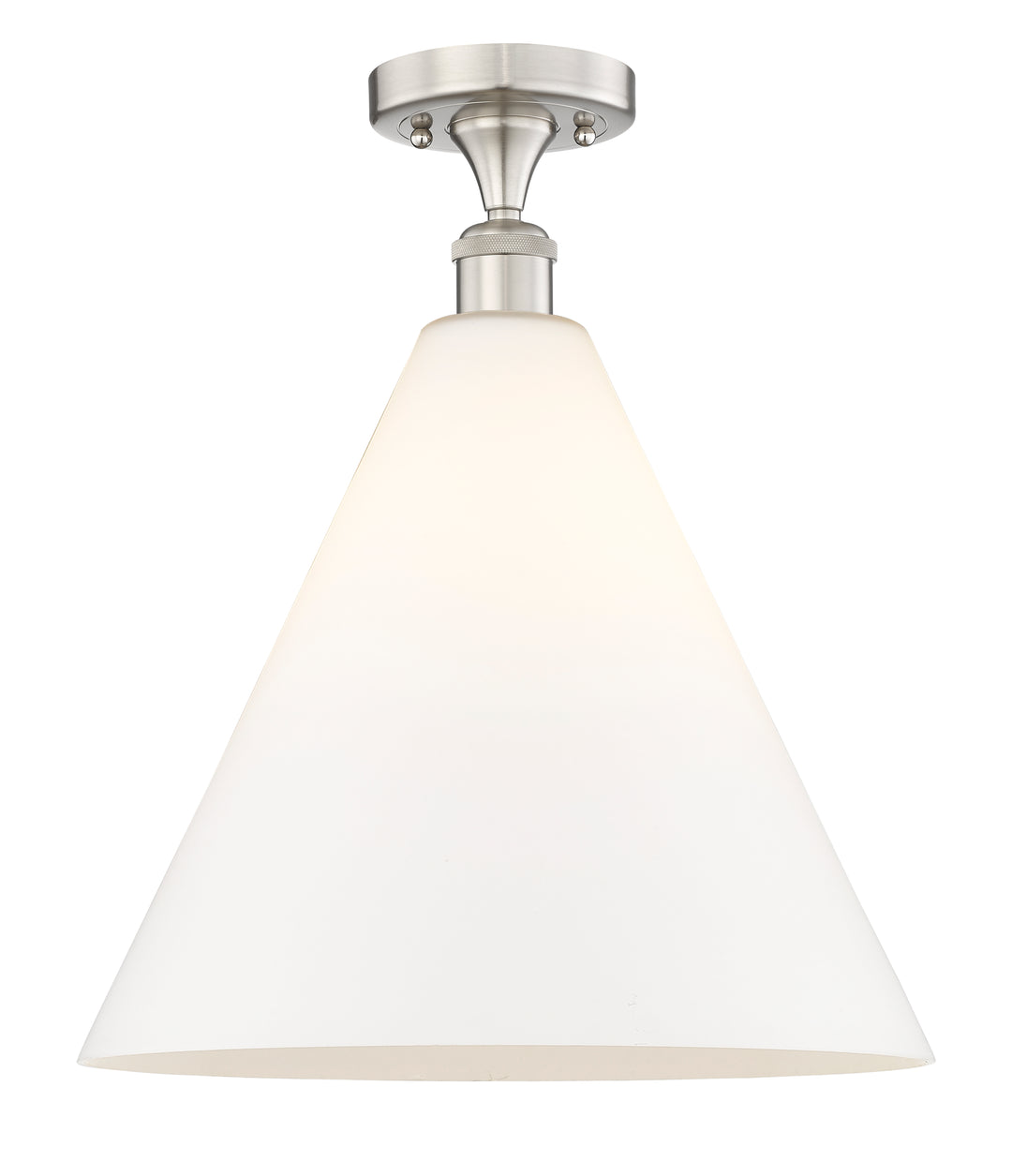 Innovations Lighting Berkshire Glass 16" Semi-Flush Mount - Brushed Satin Nickel Ceiling Semi Flush Mounts Innovations Lighting Matte White ; Glass Type: White  