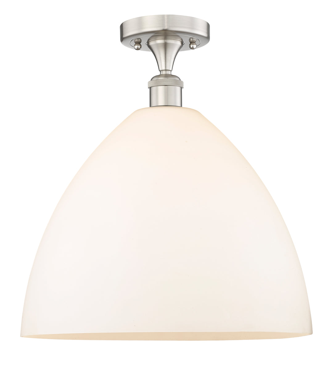 Innovations Lighting Bristol 16" Semi-Flush Mount - Brushed Satin Nickel Ceiling Semi Flush Mounts Innovations Lighting Matte White ; Glass Type: White  