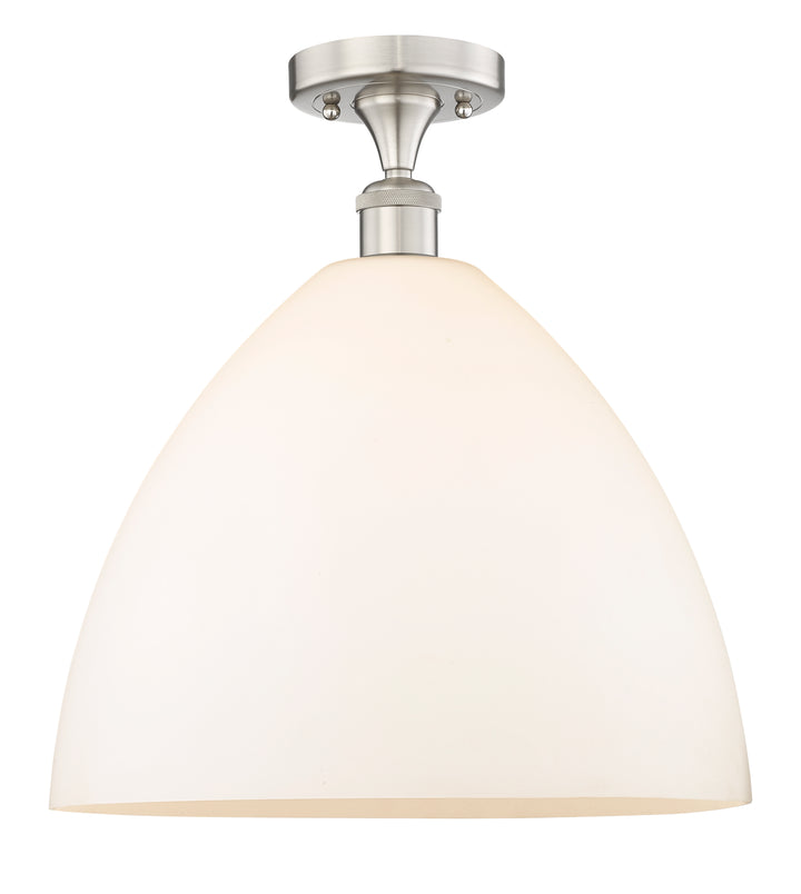 Innovations Lighting Bristol 16" Semi-Flush Mount - Brushed Satin Nickel Ceiling Semi Flush Mounts Innovations Lighting Matte White ; Glass Type: White  