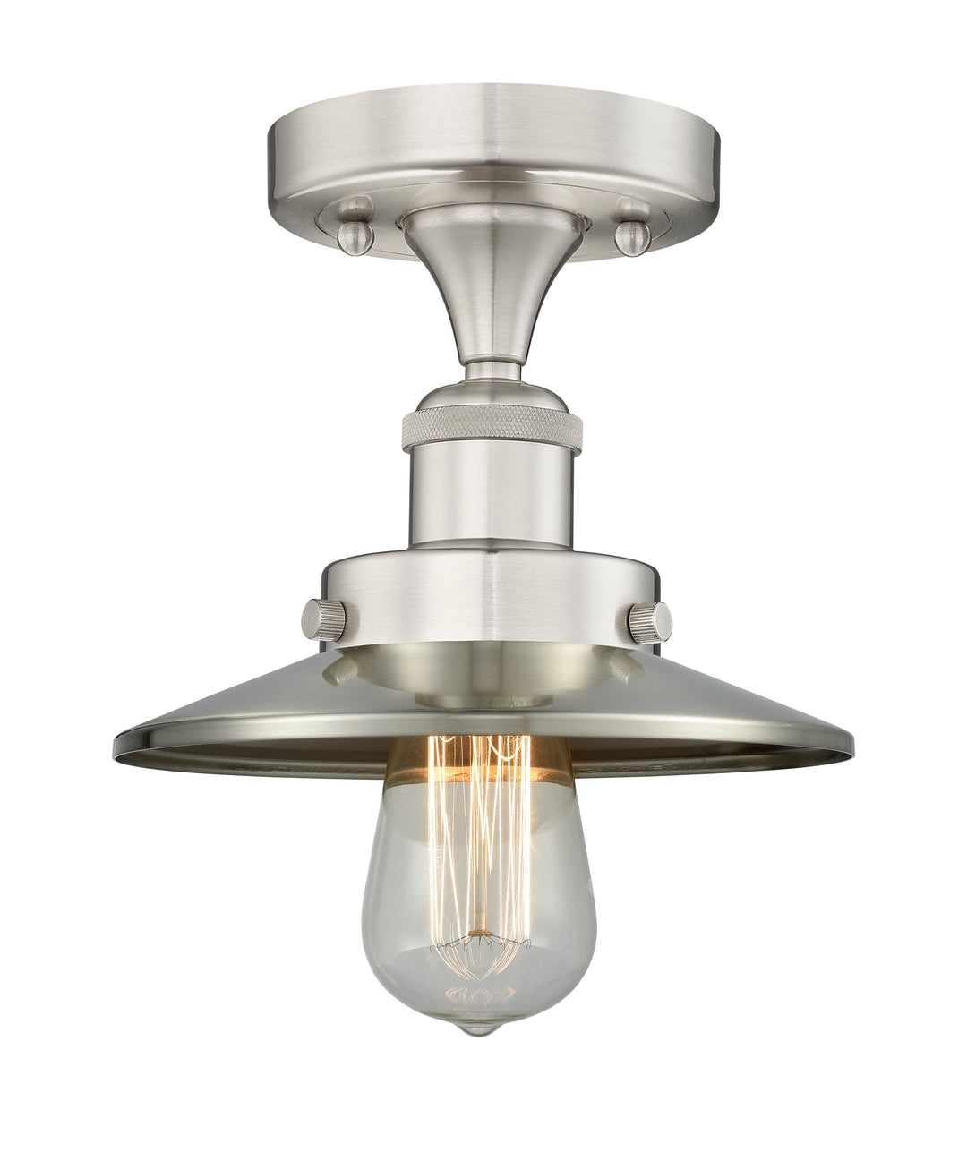 Innovations Lighting Railroad 8" Semi-Flush Mount - Brushed Satin Nickel