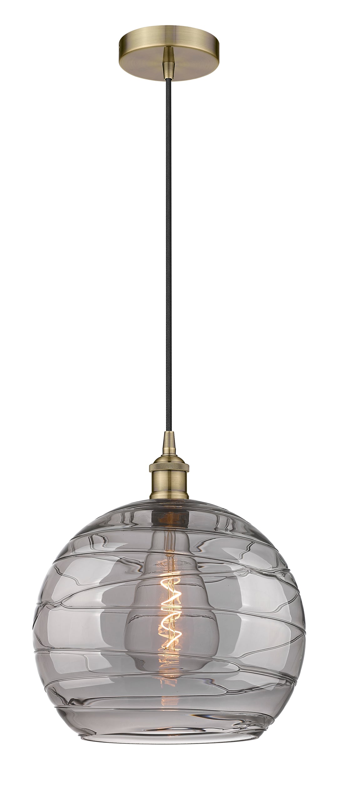 Innovations Lighting Athens Deco Swirl 14" Pendant - Antique Brass Pendants Innovations Lighting   