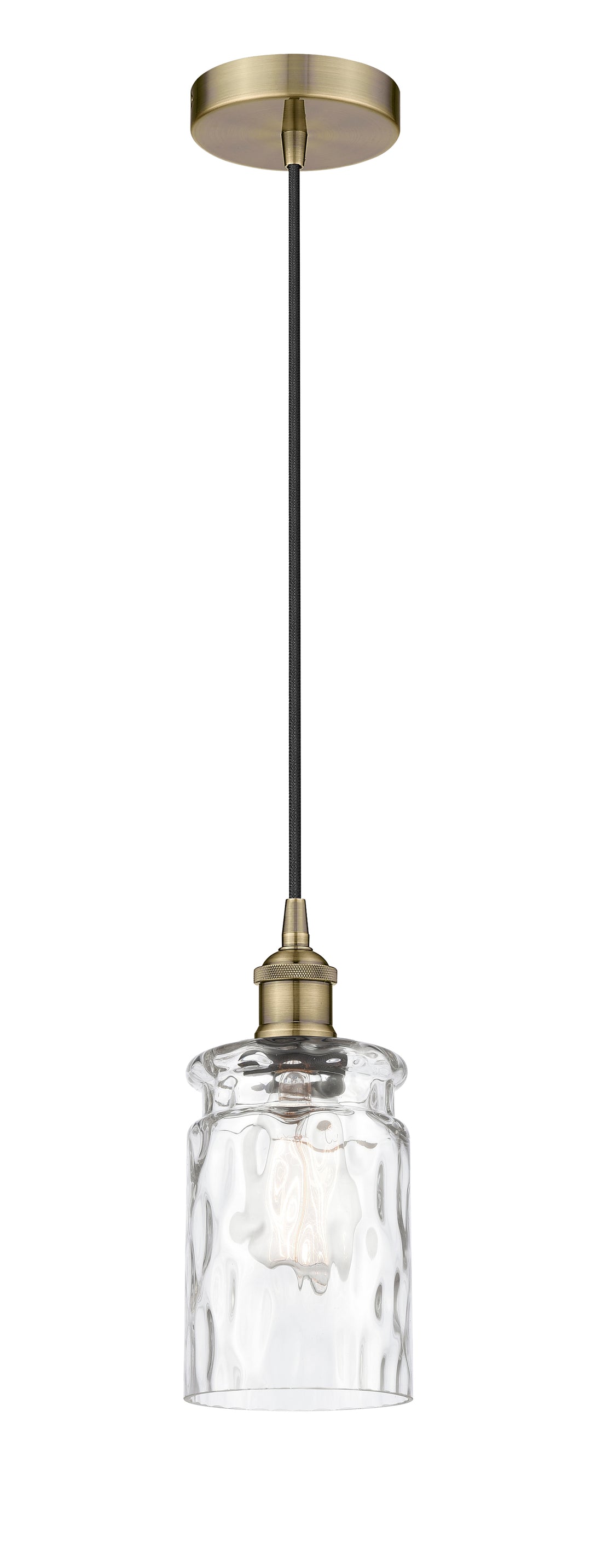 Innovations Lighting Candor 5" Mini Pendant - Antique Brass Mini-Pendants Innovations Lighting Clear Waterglass ; Glass Type: Frosted; Ribbed  