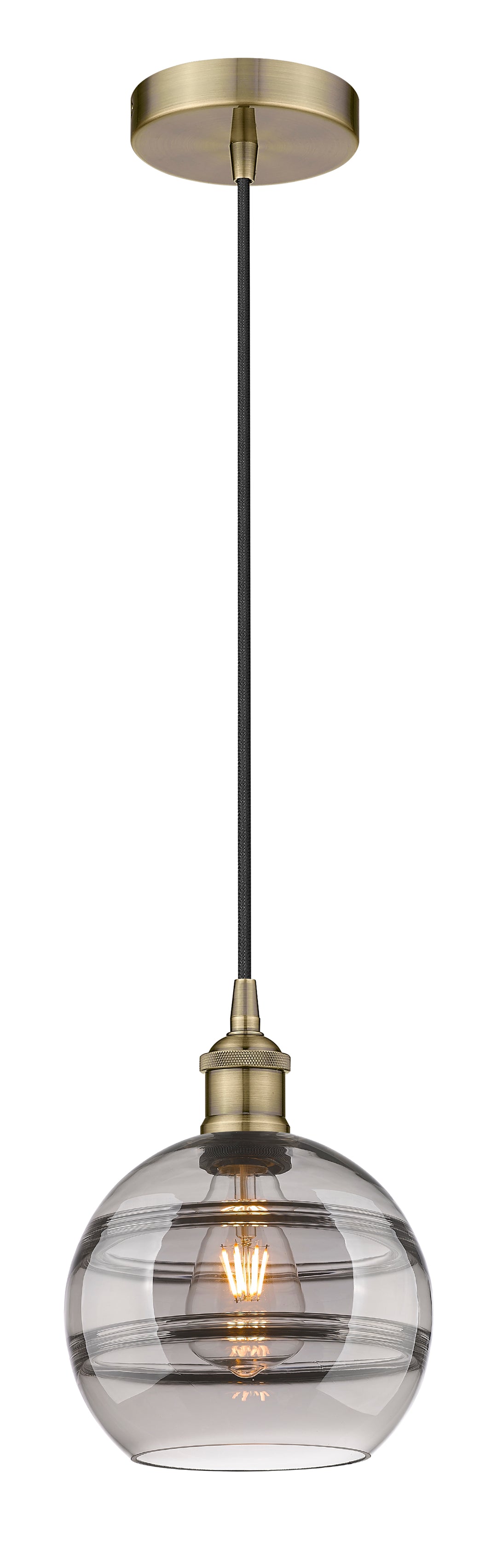 Innovations Lighting Rochester 8" Mini Pendant - Antique Brass Mini-Pendants Innovations Lighting   