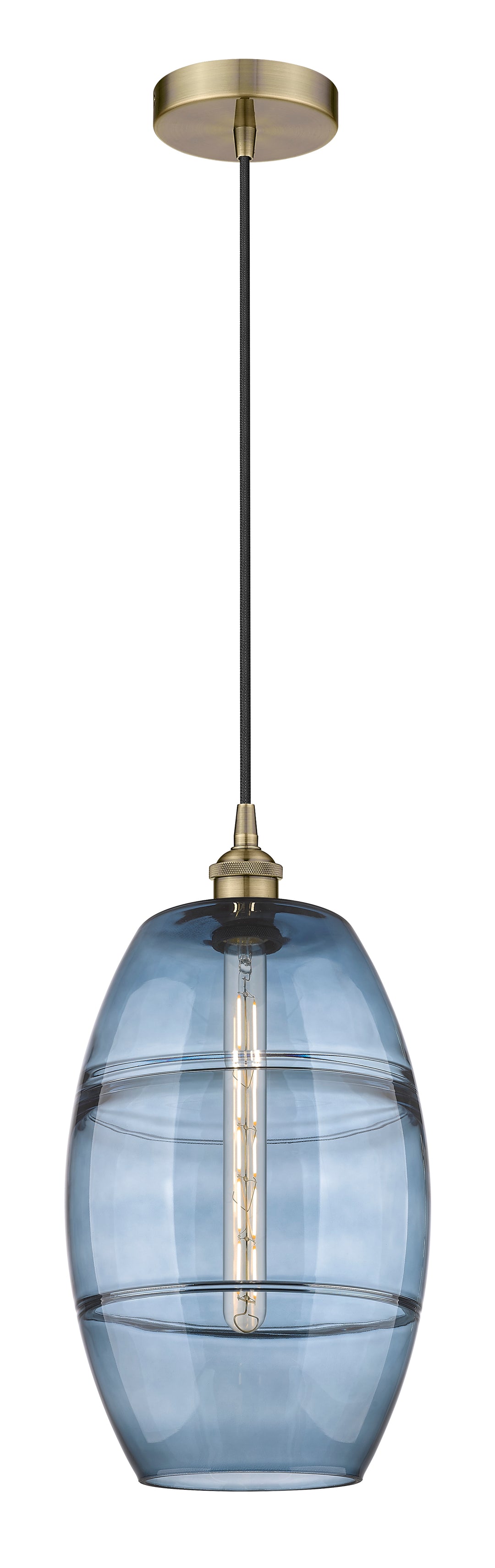 Innovations Lighting Vaz 10" Mini Pendant - Antique Brass Mini-Pendants Innovations Lighting Blue  ; Glass Type: Blue  