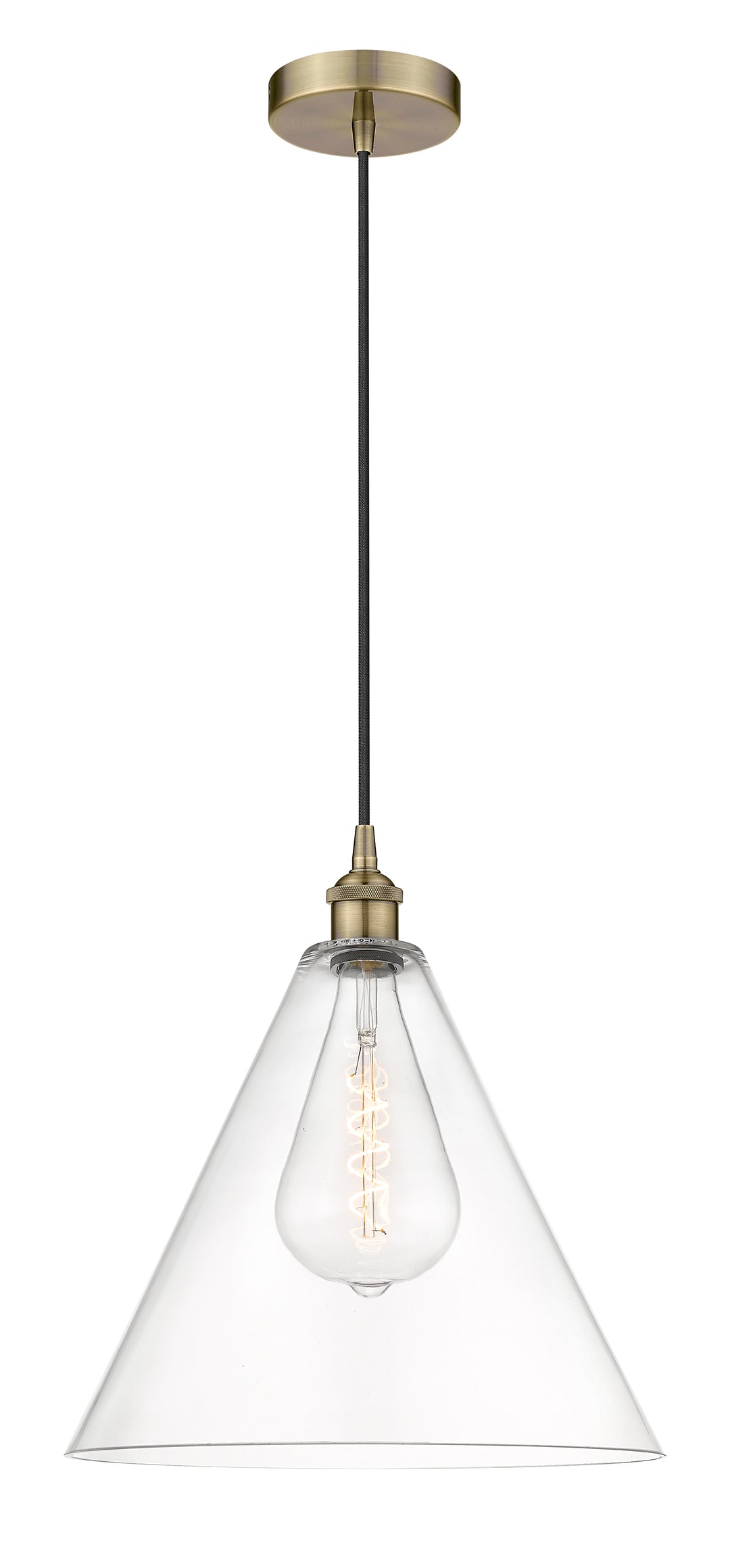 Innovations Lighting Berkshire Glass 16" Pendant - Antique Brass Pendants Innovations Lighting   