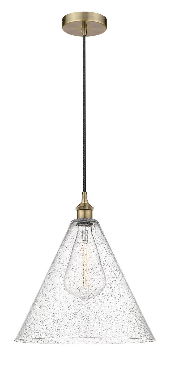 Innovations Lighting Berkshire Glass 16" Mini Pendant Mini-Pendants Innovations Lighting Antique Brass Seedy ; Glass Type: Seeded 