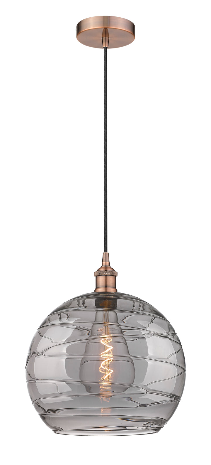 Innovations Lighting Athens Deco Swirl 14" Pendant - Antique Copper Pendants Innovations Lighting   