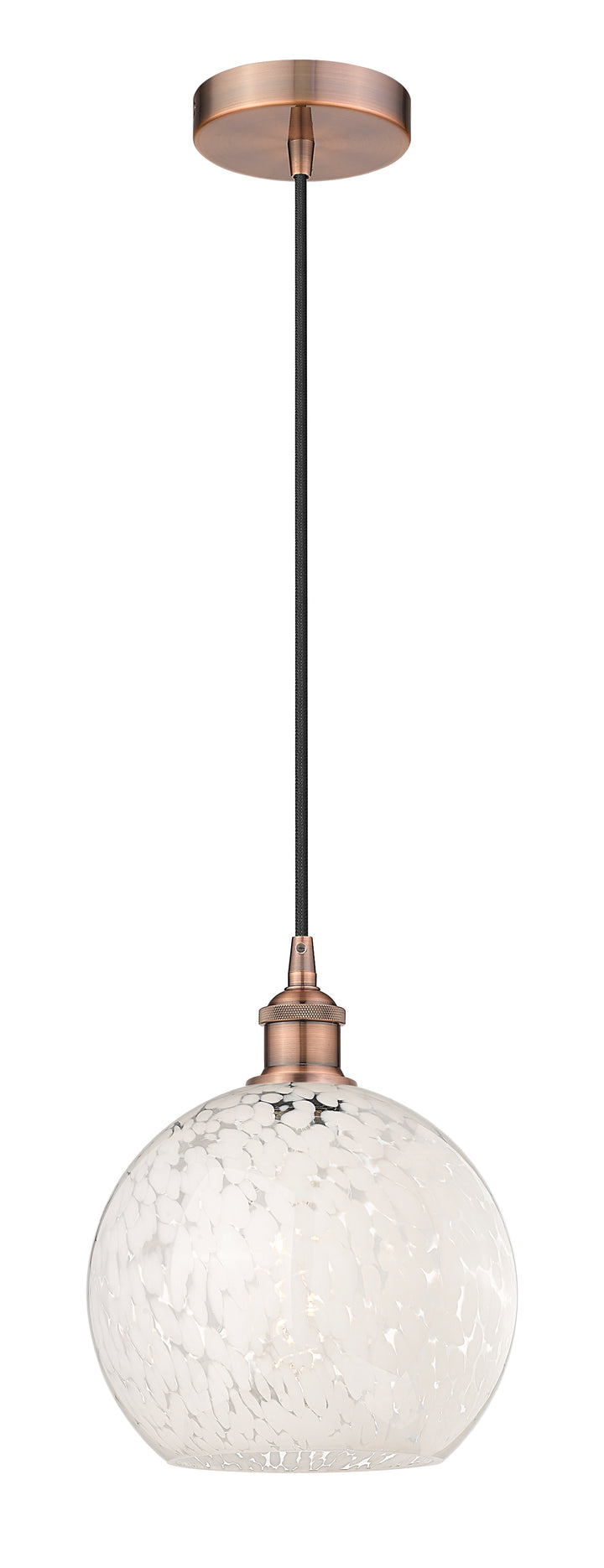 Innovations Lighting White Mouchette 10" Mini Pendant - Antique Copper Mini-Pendants Innovations Lighting   