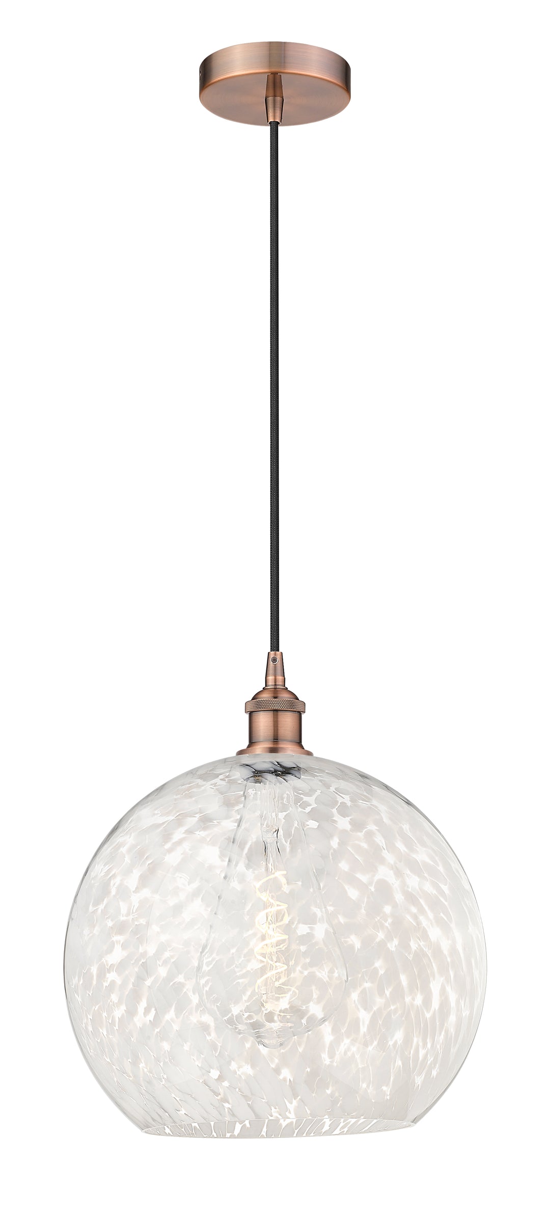 Innovations Lighting White Mouchette 14" Pendant - Antique Copper Pendants Innovations Lighting   