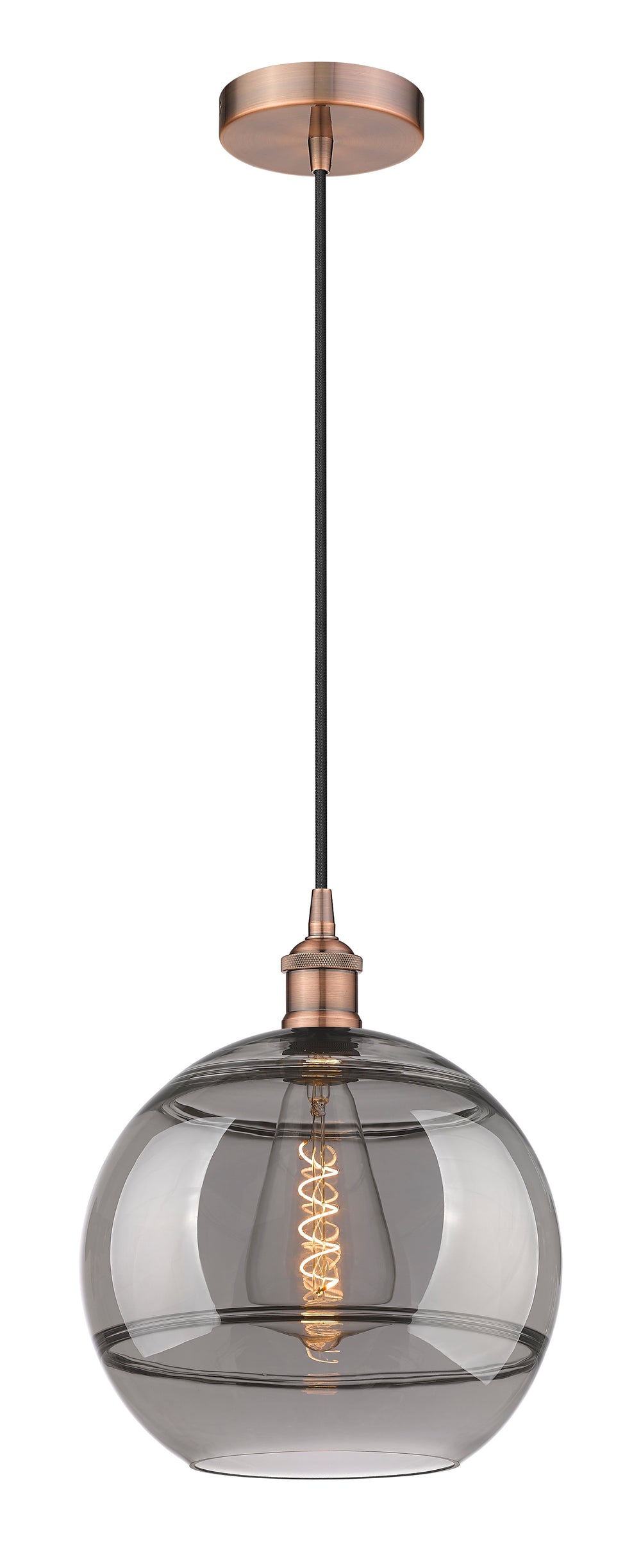 Innovations Lighting Rochester 12" Mini Pendant - Antique Copper Mini-Pendants Innovations Lighting   