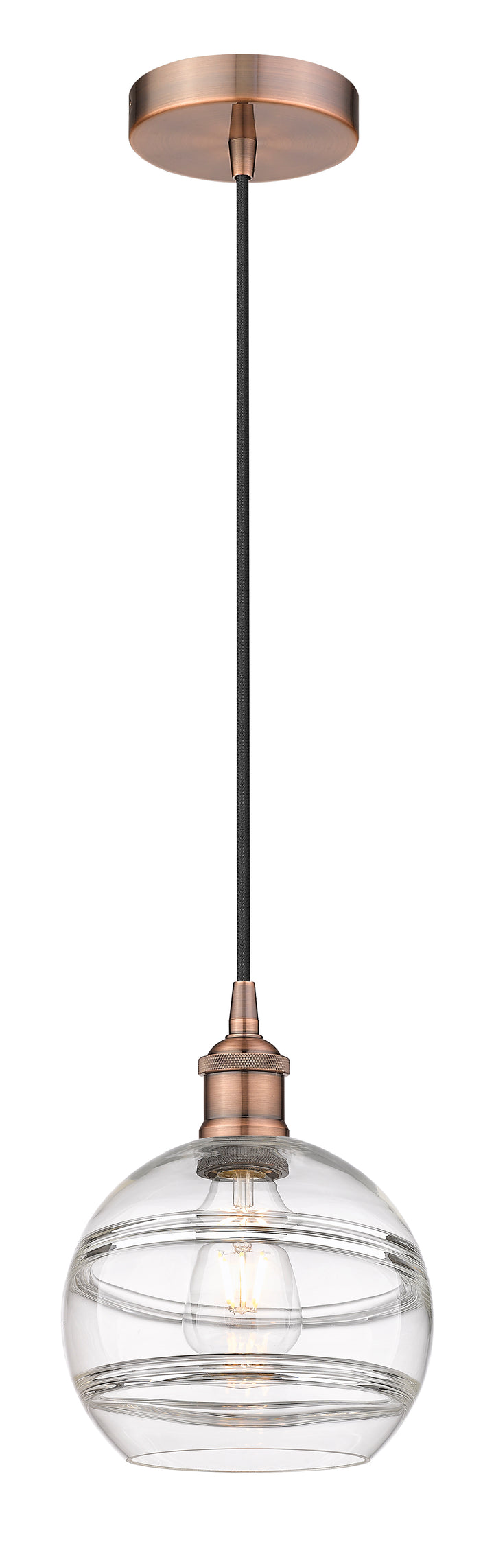 Innovations Lighting Rochester 8" Mini Pendant - Antique Copper Mini-Pendants Innovations Lighting   