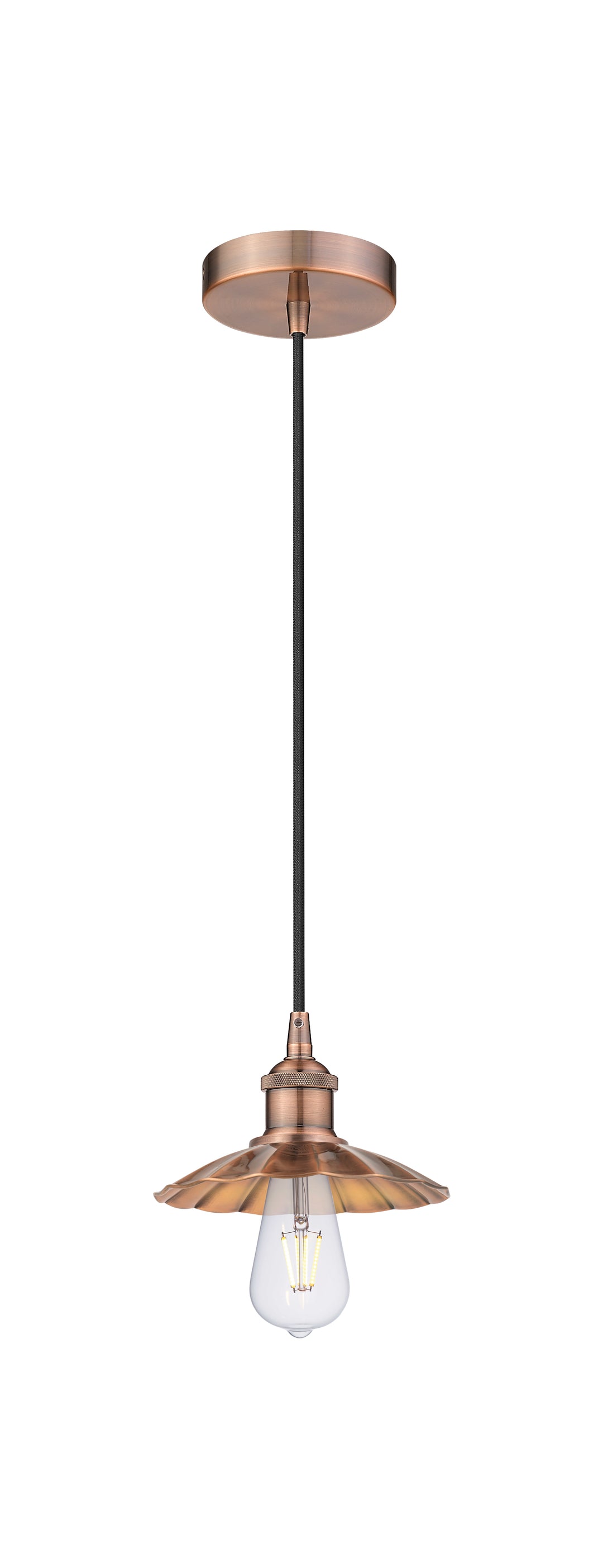 Innovations Lighting Scallop 7.5" Mini Pendant - Antique Copper Mini-Pendants Innovations Lighting   