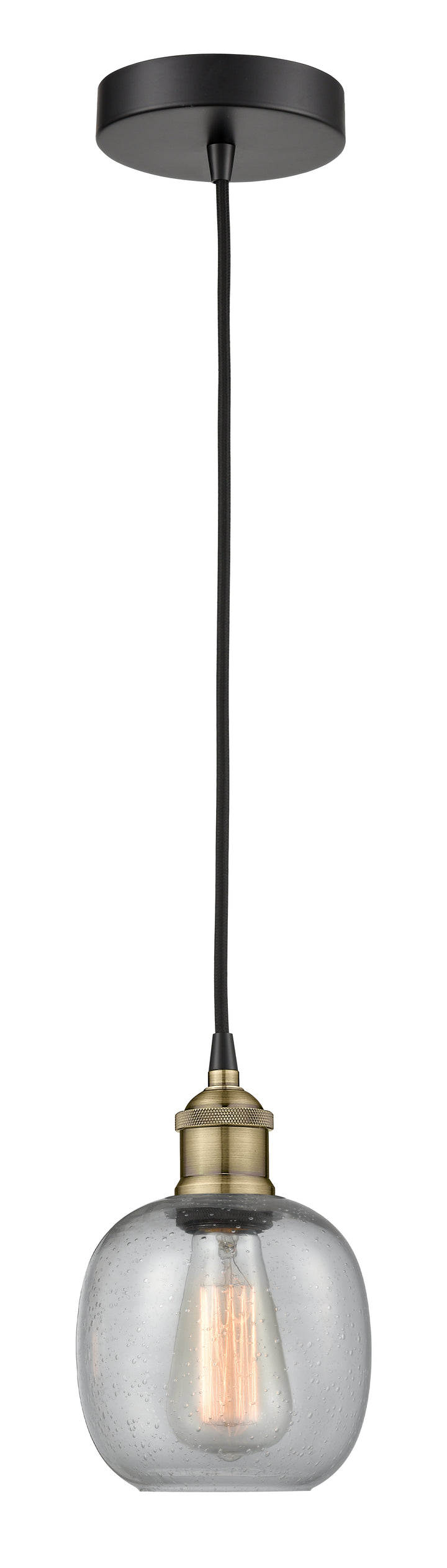 Innovations Lighting Belfast 6" Mini Pendant - Black Antique Brass Mini-Pendants Innovations Lighting   