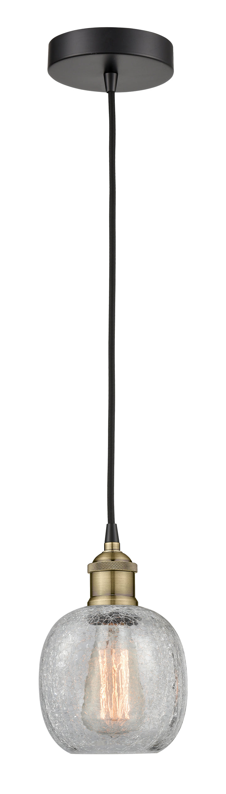 Innovations Lighting Belfast 6" Mini Pendant - Black Antique Brass Mini-Pendants Innovations Lighting   