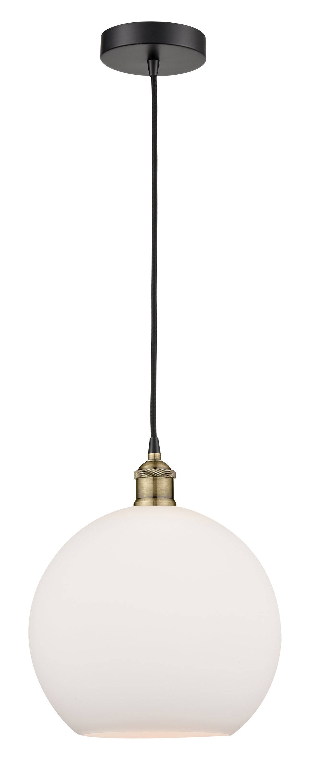 Innovations Lighting Athens 12" Mini Pendant - Black Antique Brass Mini-Pendants Innovations Lighting   